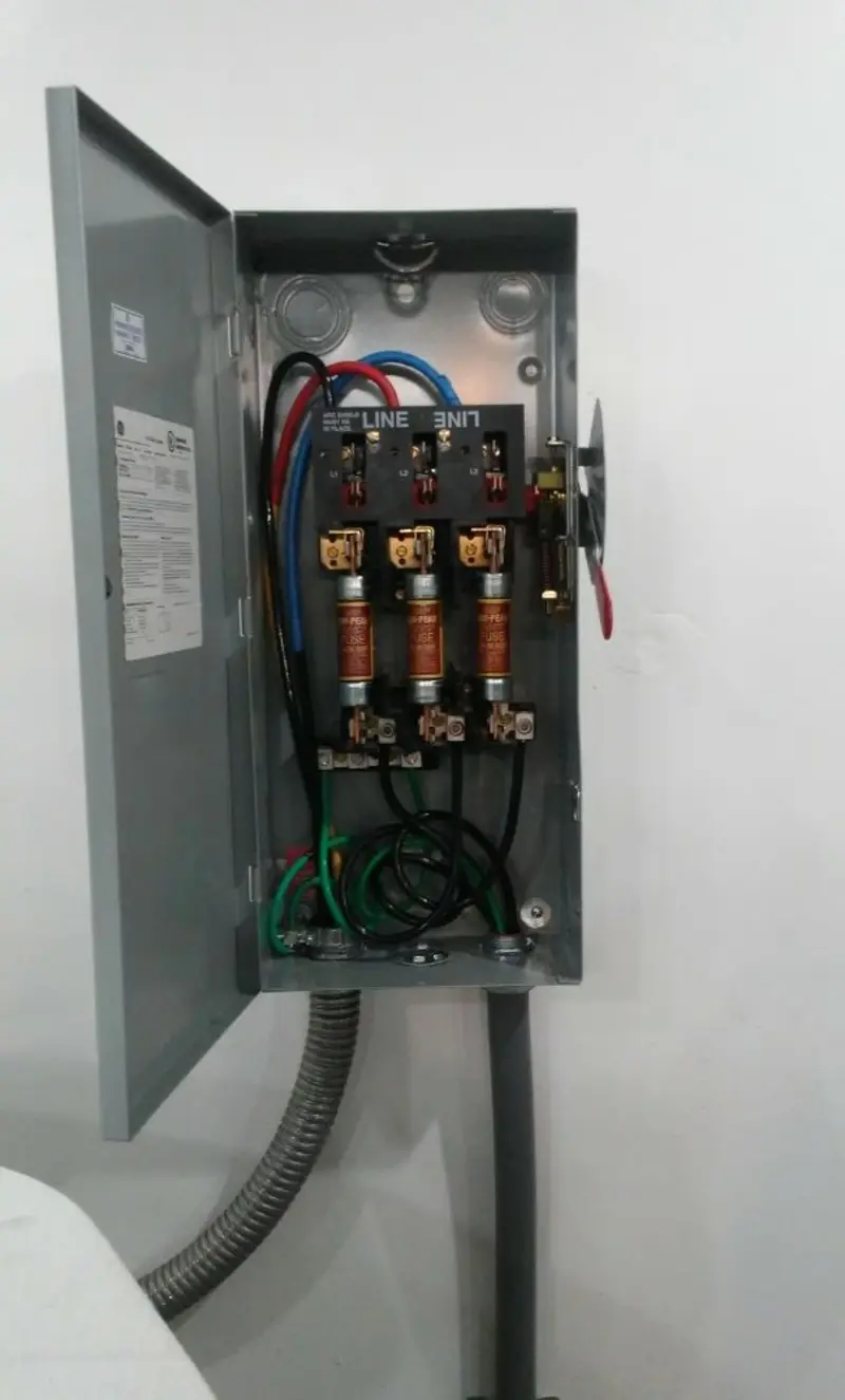 Three-phase disconnect switch installed for Smoke Detector Installation in Merrillville